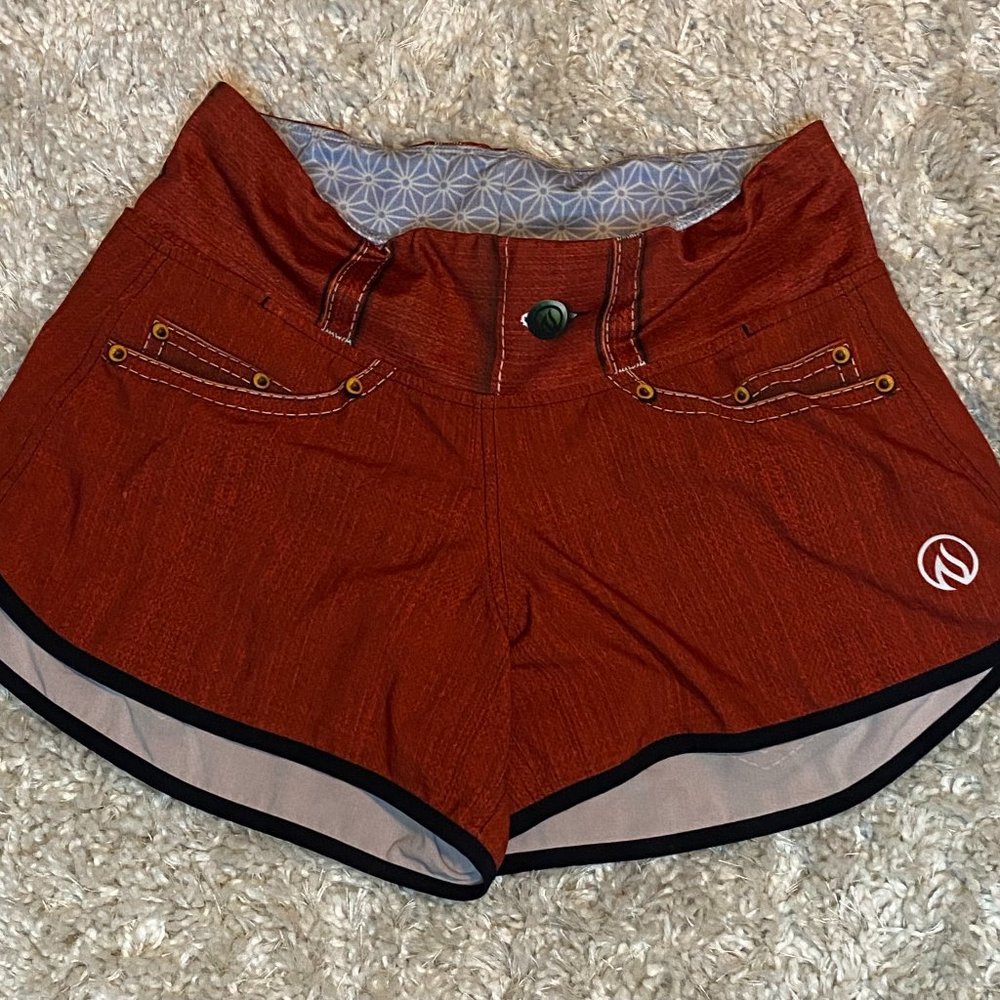 INKnBURN Red Denim Running Shorts Size 10
